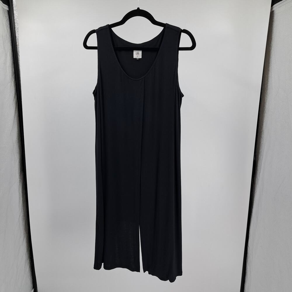 Cabi 3243 Beyond‎ Tee Top M Sleeveless Convertible Split Tunic Layered Black